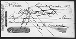 Check for 100 [pounds] made out by Dickens to "American fares". Removed from frame