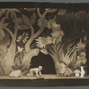 Henry Travers (as Androcles) and Romney Brent (as Lion) in the stage production Androcles and the Lion, set design by Miguel Covarrubias