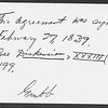 Agreement between Richard Bentley and Charles Dickens relating to Oliver Twist, Barnaby Rudge and Bentley's Miscellany. Manuscript. Confirmation of agreement. Filing title: February 1839, Dickens and Bentley. Further agreement