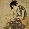 Mother Peeling Fruit While Child Watches