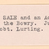 Conditions of sale and an account of the sale of the widow Selinus’ lands in the Bowry