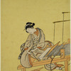 Young woman at a loom