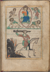 Christ and Lamb in heaven; Fourth seal, the pale horse