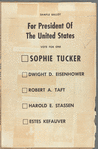 Mercury Records promotional poster for Sophie Tucker recording "Sophie Tucker for President" (Mercury label 5839)