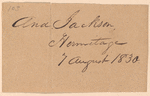 Andrew Jackson to William B. Lewis