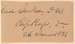 Andrew Jackson to William B. Lewis