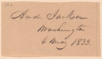 Andrew Jackson to William B. Lewis