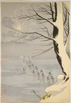 Illustration of the Invasion of China During Which Our Troops Fought Fiercely in Ice and Snow at Haicheng and Major-General Ôshima Bravely Faced the Enemy