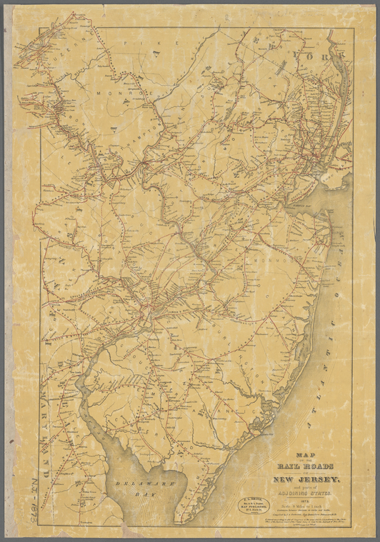 Map of the rail roads of New Jersey - NYPL Digital Collections