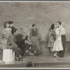 Chita Rivera, Ken LeRoy [far right] and cast members as Sharks and their girls in the stage production West Side Story