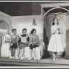Unidentified actor, Carmen Gutierrez, Marilyn Cooper, and Carol Lawrence in the stage production West Side Story