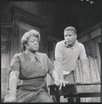 Claudia McNeil and Sidney Poitier in the stage production A Raisin in the Sun