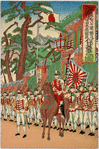 Soldiers and sailors protecting the embassy staff and other Japanese residents abroad