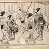 Four women and one man walking