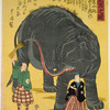 Elephant with two handlers