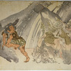 Yamauba watching Kintaro and boar