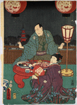 Man and woman sharing a meal of fish
