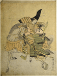 Tomoe Gozen, concubine of Kisz Yoshinake, killing the strong man Uchida Ieyoshi at Awazu no Haru in 1184