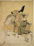 Tomoe Gozen, concubine of Kisz Yoshinake, killing the strong man Uchida Ieyoshi at Awazu no Haru in 1184