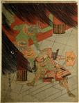 Watanabe no Tsuna and the Oni (demon) at the Rasho gate of Kyoto