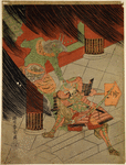 Watanabe no Tsuna and the Oni (demon) at the Rasho gate of Kyoto