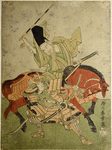 Miura no Osuke, famous as a long-lived hero, defending himself in his old age from Wada