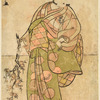 The actor Nakamura Matsue in the role of a woman holding a branch of plum blossom