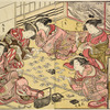 Five Yoshiwara women playing the game of Utagaruta (poetry card game)