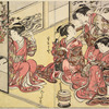 Yoshiwara women looking at dolls for the Hina no Sekku, or Festival of Dolls, on the third day of the month of March