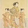 An oiran accompanied by her kamuro