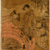 People feeding the carp from the Drum Bridge at Kameido