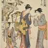Women and boys visiting the shrine of Inari at Oji