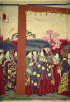 Famous places in Tokyo; a view of the Yasakuni Shrine on Kudan Slope