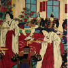 Kyushu army officers drinking sake from giant bowls