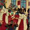 Kyushu army officers drinking sake from giant bowls