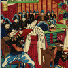 Kyushu army officers drinking sake from giant bowls