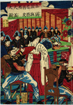 Kyushu army officers drinking sake from giant bowls
