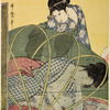 A mother nursing a child and a woman looking at them through the mosquito netting bed cover