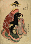 The Oiran Masuhana of Echizenya and her kamuro Chimoto