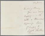 Autograph letter signed to Percy Florence Shelley, [22 June 1848]