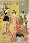 A party of merrymakers at a tea-house in the Yoshiwara