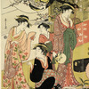 A party of merrymakers at a tea-house in the Yoshiwara