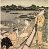 Boating party on the Sumida River on the night of the River Festival (Kawabiraki) at the opening of the summer season