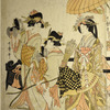 Procession of ladies accompanying the empress who is riding in a court carriage