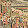 The Sanno Matsuri procession passing the gate of Ii Kamon no kami's town house