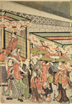 The Sanno Matsuri procession passing the gate of Ii Kamon no kami's town house