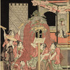The Sanno Matsuri procession passing the gate of Ii Kamon no kami's town house