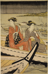 A boating party on Edo Bay at the mouth of the Sumidagawa