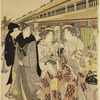 Oiran and attendants on parade in the Naka no cho, Yoshiwara
