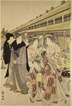Oiran and attendants on parade in the Naka no cho, Yoshiwara